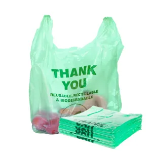 Biodegradable shopping bags green 500 pack