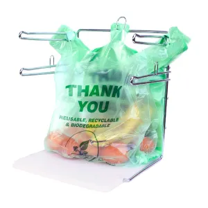 Biodegradable shopping bags on stand for retail or wholesale
