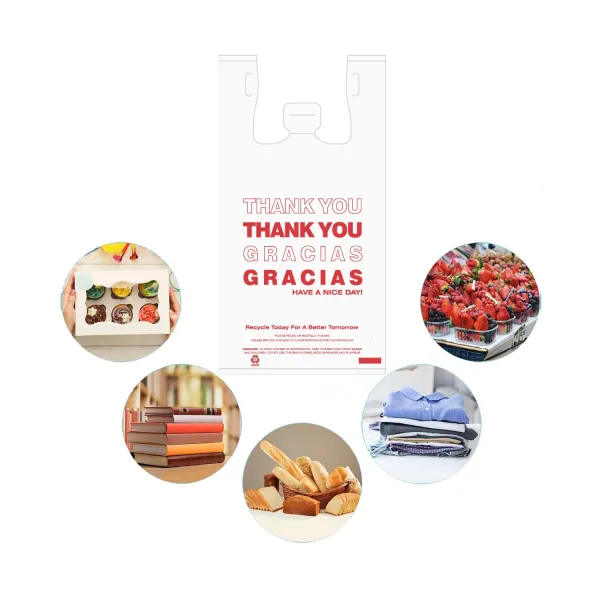 Premier T-Shirt Thank You Bags – 300 Pack, 11.5x6.5x21 Inch Grocery & Retail Carryout Bags