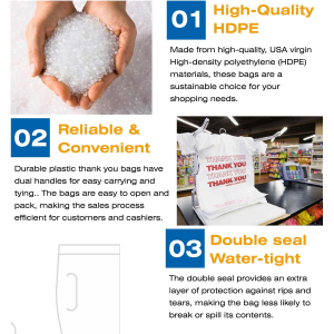 Thank You Shopping Bags 1000 Pack White - Image 3
